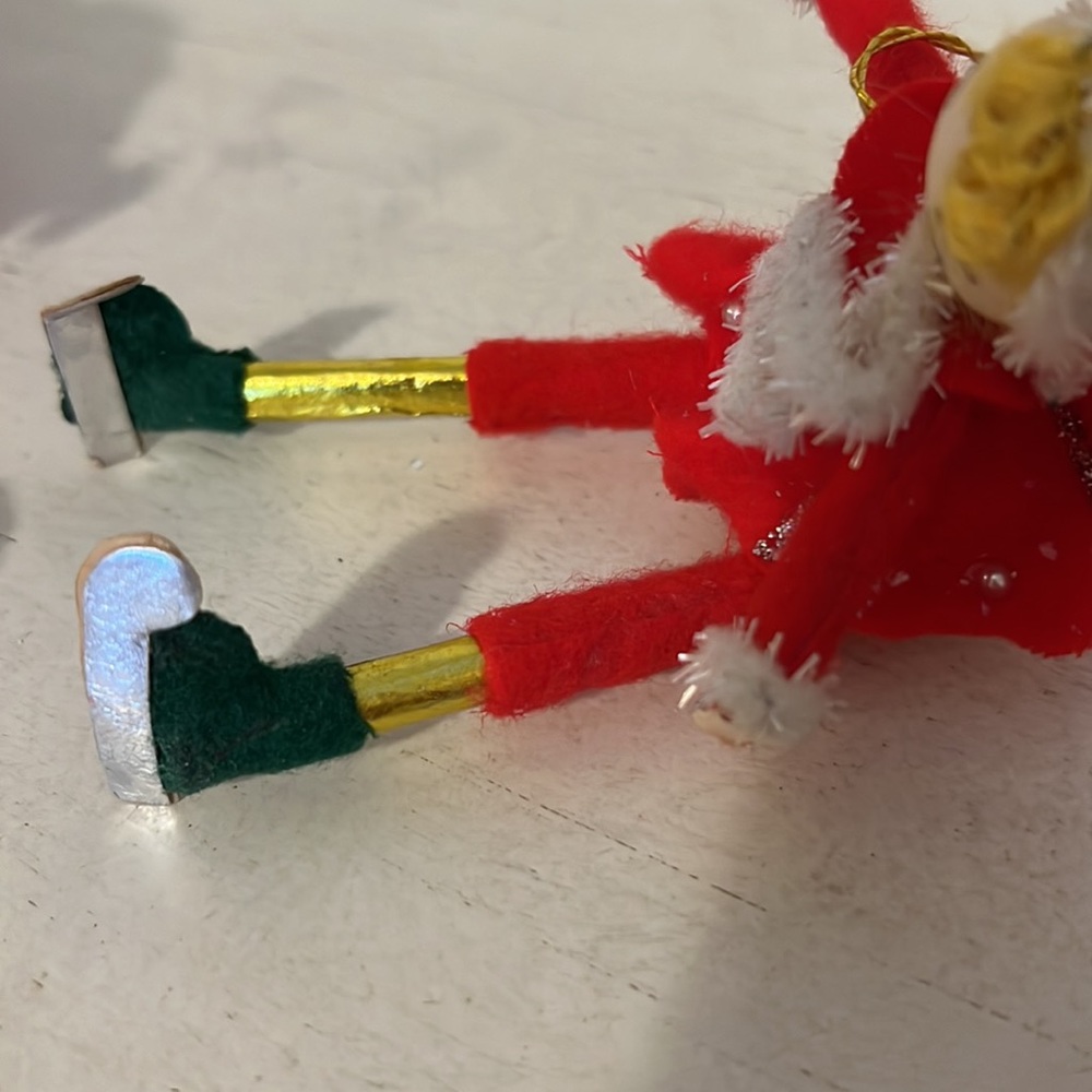 Lot vintage MCM Japan pixie elves Christmas pipe cleaner ornaments - Picture 6 of 10